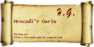 Hrncsár Gerle névjegykártya